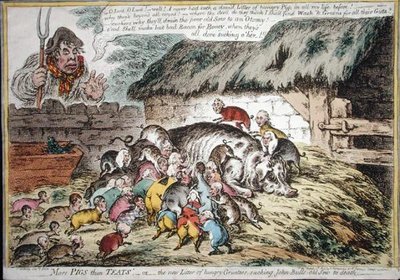 Plus de cochons que de tétines, publié par Hannah Humphrey en 1806 - James Gillray