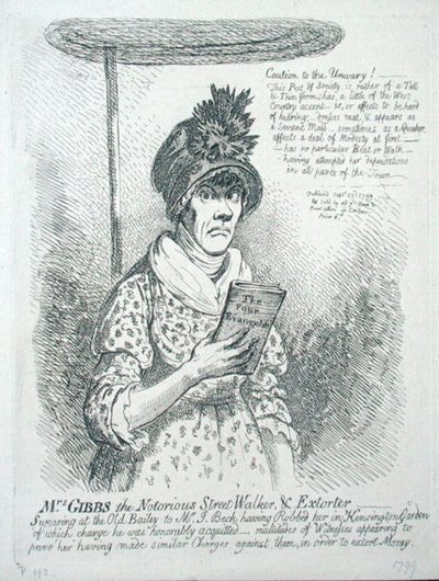 Mme Gibbs, la célèbre prostituée et extorqueuse - James Gillray