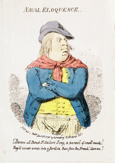 Éloquence navale, publié par Hannah Humphrey en 1795 (détail) - James Gillray