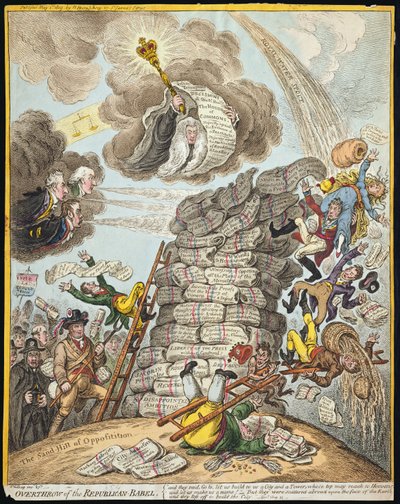 Renversement de la Babel républicaine, publié par Hannah Humphrey en 1809 - James Gillray
