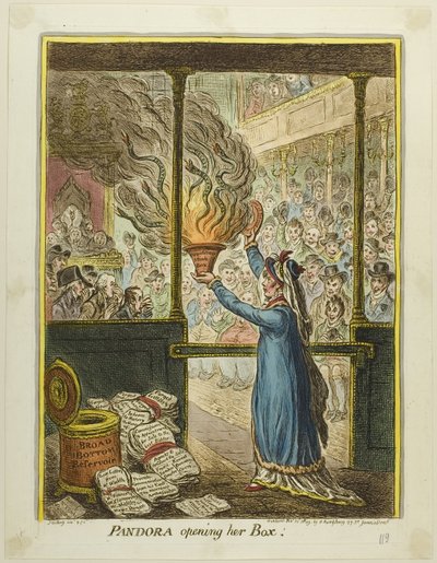 Pandore ouvre sa boîte - James Gillray