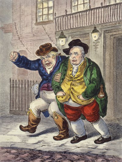 Piliers de la Constitution: Trois heures et un matin nuageux, 1809 - James Gillray