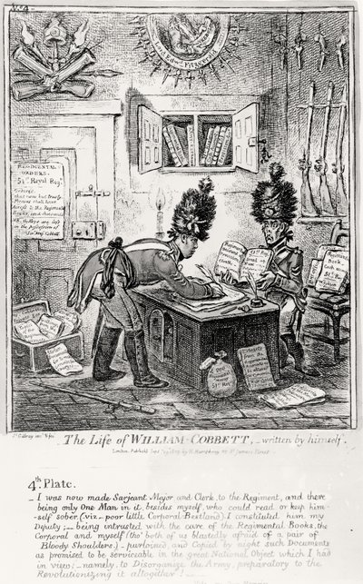Planche 4, de La Vie de William Cobbett, écrite par lui-même, pub. par H. Humphrey, 1809 - James Gillray