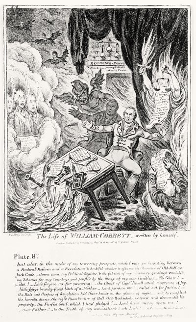 Planche 8, de La Vie de William Cobbett, écrite par lui-même, pub. par H. Humphrey, 1809 - James Gillray