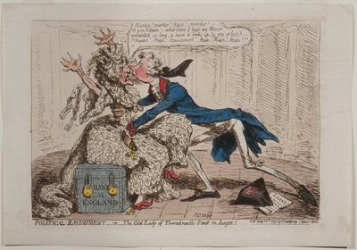 Ravissement politique, ou La vieille dame de Threadneedle Street en danger!, publié par Hannah Humphrey, 1797 - James Gillray