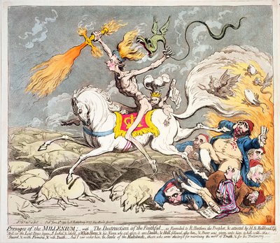 Présages du Millénaire, publié par Hannah Humphrey en 1795 - James Gillray