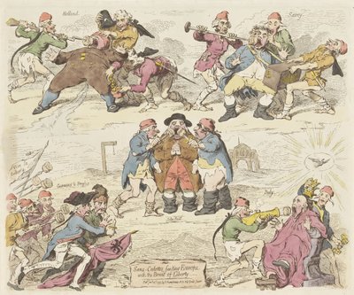 Sansculotten voeden Europa met het brood van de vrijheid, 1793 - James Gillray