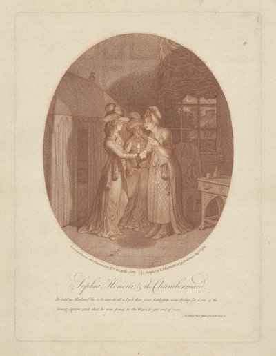 Sophia, Honour, et la Femme de Chambre, scène de Tom Jones par Henry Fielding (1707-54) - James Gillray