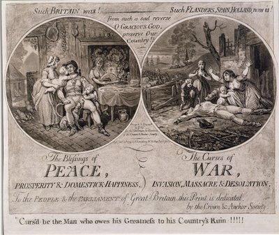 Les Bénédictions de la Paix et les Malédictions de la Guerre, publié par Hannah Humphrey en 1795 - James Gillray