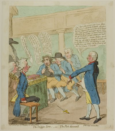 La scène du poignard - James Gillray