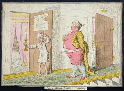 Le Grand-Signior se retirant, publié par Hannah Humphrey en 1796 - James Gillray