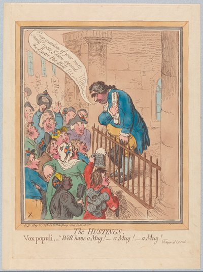 Les tribunes. Vox Populi Nous aurons une chope! Une chope! Une chope!, 1796 - James Gillray