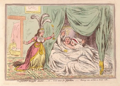 Le contrebandier de Jersey détecté, ou bonne cause de séparation, les vœux de mariage sont faux comme les serments des dés - James Gillray