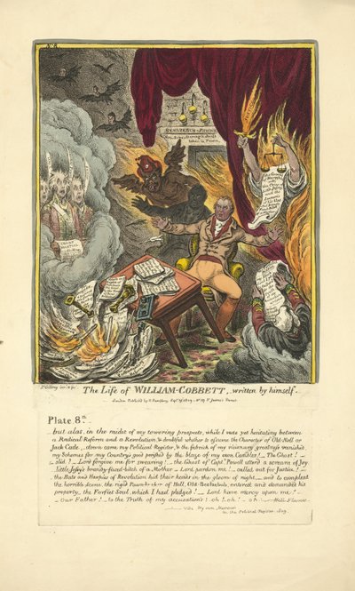 La vie de William Cobbett, écrite par lui-même, publiée par Hannah Humphrey, 1809 - James Gillray