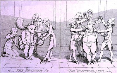 Le ministre en - Le ministre dehors - James Gillray