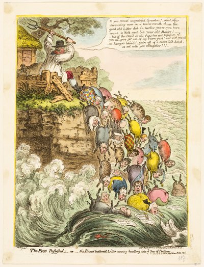 Les cochons possédés - James Gillray