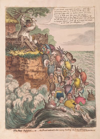 Les cochons possédés : ou la portée à large fond se précipitant dans la mer de la perdition - James Gillray