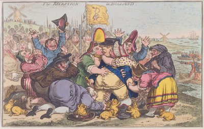 La réception en Hollande, publié par Hannah Humphrey en 1799 - James Gillray