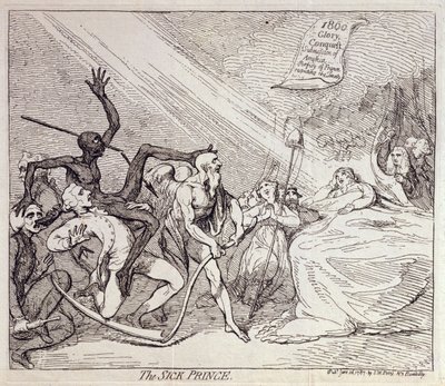 Le Prince Malade, publié par S.W. Fores en 1787 - James Gillray
