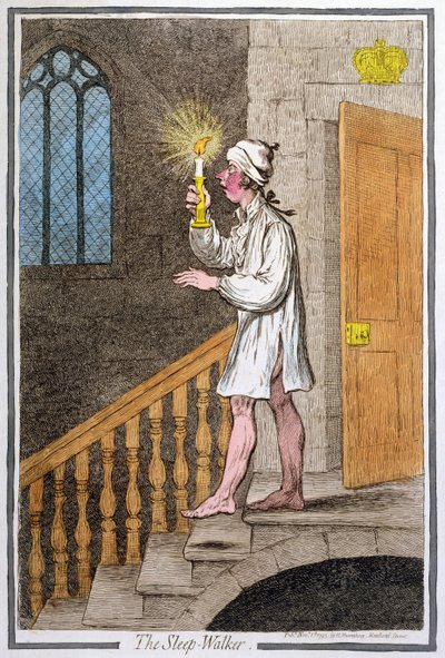 Le Somnambule, publié par Hannah Humphrey en 1795 - James Gillray