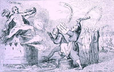 La guerre théâtrale, publié par S.W. Fores en 1787 - James Gillray