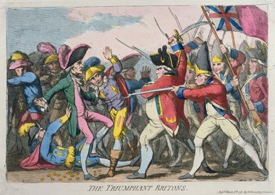 Les Britanniques triomphants, publié par Hannah Humphrey en 1780 (gravure à la main) - James Gillray