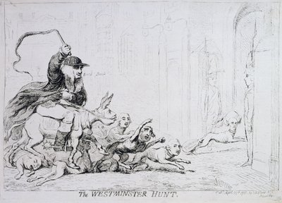 La chasse de Westminster, publié en 1788 - James Gillray
