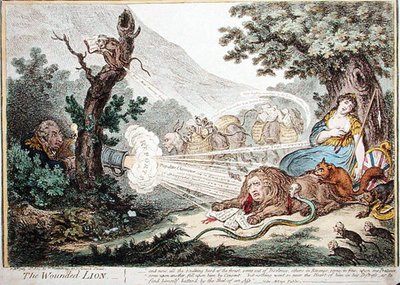 Le lion blessé - James Gillray