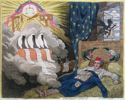 La peste nocturne de Tom Paine, publiée par Hannah Humphrey en 1792 - James Gillray