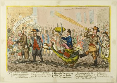 Procession triomphale de Little-Paul-The Taylor sur sa nouvelle oie - James Gillray