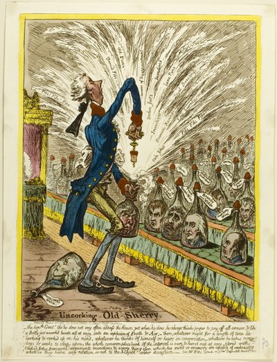 Déboucher un vieux xérès - James Gillray