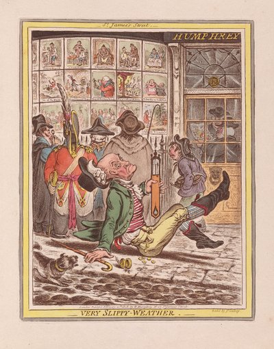 Très glissant, pub. 1808 - James Gillray