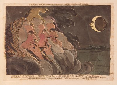 Sœurs étranges: Ministres des ténèbres: Mignons de la lune, pub. 1791 - James Gillray