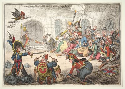 Conscrits de Westminster sous la loi de formation, 1806 - James Gillray