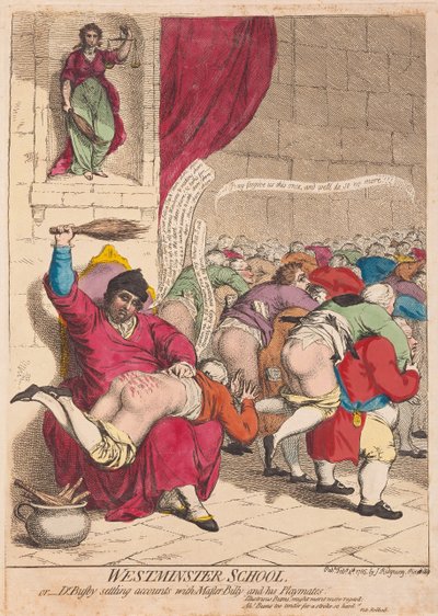 École de Westminster ou Dr Busby réglant les comptes avec Maître Billy et ses camarades de jeu, pub. 1785 - James Gillray