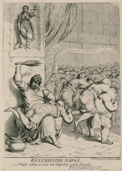 École de Westminster; ou, M. Busby réglant les comptes avec Maître Billy et ses camarades de jeu - James Gillray