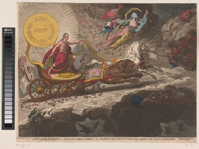 William Pitt chasse les forces obscures, 1795 - James Gillray