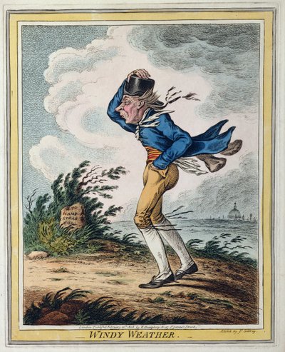 Temps venteux, publié par Hannah Humphrey en 1808 - James Gillray