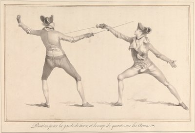 Position pour la garde de tierce, et le coup de quarte sur les armes - James Gwin