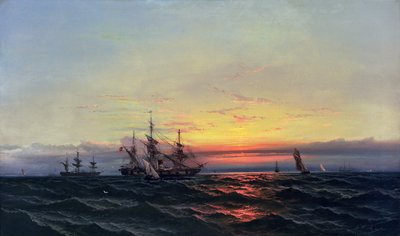 De la voile à la vapeur (huile sur toile) - James Hamilton