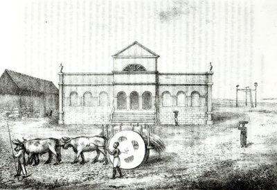 La Bourse de Rio, un trapiche public, un wagon de gazon et la potence, illustration de 