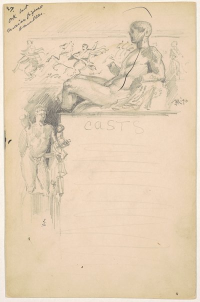 Étude pour "Moulages de sculptures antiques : Le Parthénon" - James Henry Moser