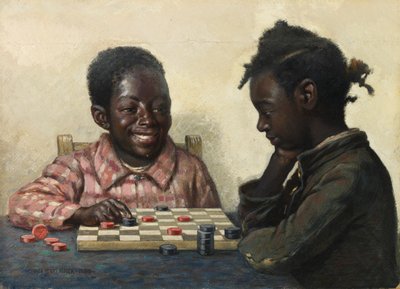 Sans titre Deux enfants jouant aux dames - James Henry Moser