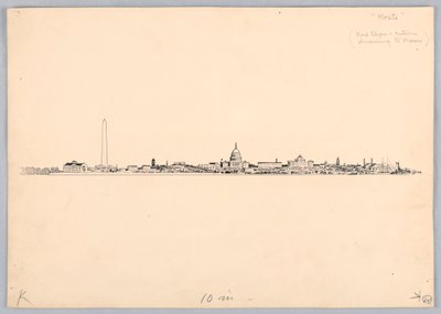 Skyline de Washington, conception pour le dîner du Washington Board of Trade, 13 mai 1908 - James Henry Moser