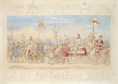 Sir Francis Hopkins Bt., Chevalier de la Tour Ardente et Richard Lechmere, Chevalier de la Rose Rouge La Rose de Lancaster, 1839 - James Henry Nixon