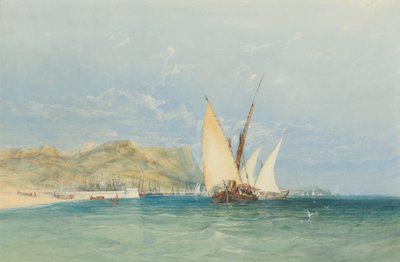 Scène côtière avec bateaux à voile - James Holland