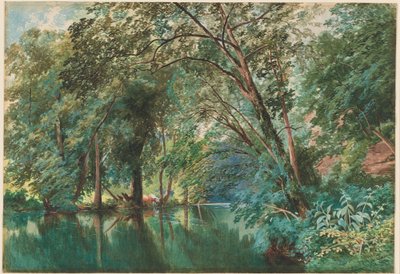 Arbres au-dessus de la rivière Frome à Stapleton - James Jackson Curnock