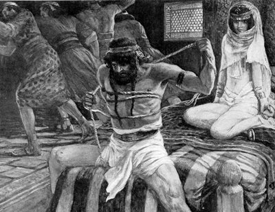 Samson brise ses cordes par J. James Tissot - Bible - James Jacques Joseph (after) Tissot
