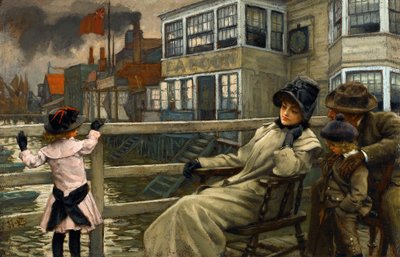 Art académique : En attendant le ferry - James Jacques Joseph Tissot