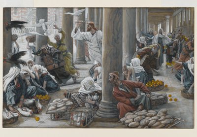 Christ chassant les vendeurs et acheteurs du temple, illustration pour La Vie du Christ - James Jacques Joseph Tissot